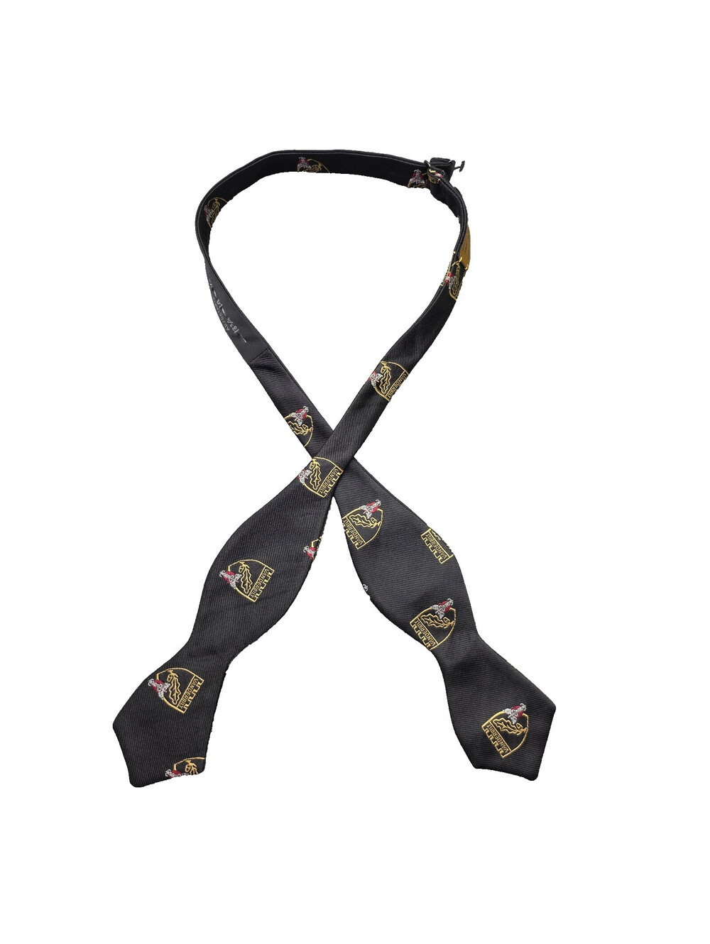 Anthony Kirby Vanderbilt University Silk Bow Tie Black Gold Crest Adjustable
